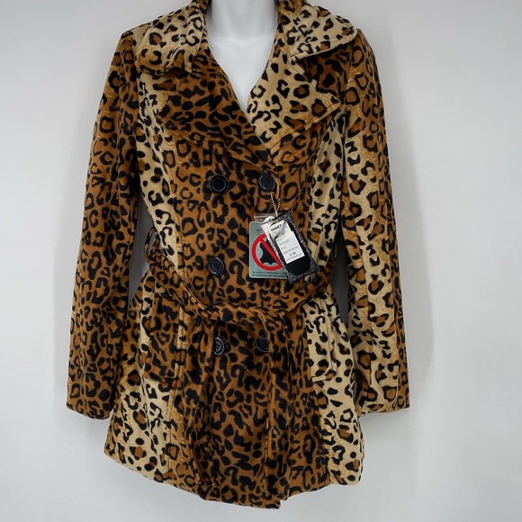Yoki Collection Animal Leopard Print Double Breast Coat Size Medium NWT‎ - Picture 9 of 13